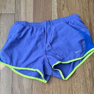 Nike Blue Shorts with Neon Green Trim